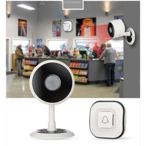 Sonerie cu senzor fara fir/ wifi /Detector de miscare cu infrarosu / Sistem de alerta de securitate - Img 1