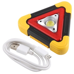 Triunghi SOS Cu Lanterna LED COB, FOXMAG24, LED Rosu , Incarcare Solara , USB , Acumulator Integrat , Galben - Img 3