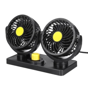 Ventilator auto dublu, cu 2 trepte de viteza, putere 10W, rotire 360°, lungime cablu 2 m, negru - Img 3