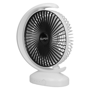 Ventilator de birou, portabil cu alimentare USB, functionare silentioasa, ajustare flexibila, cu 3 viteze, din ABS, alb - Img 5