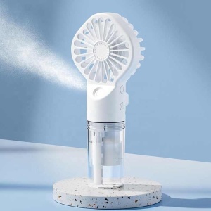 Ventilator portabil de mana, cu vapori de apa, 4 trepte de viteza, ideal pentru calatorii, din plastic, alb - Img 3