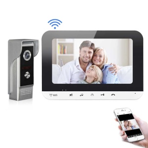 Videointerfon cu functii SMART, cu ecran de 7 inchi, 25 tonuri de apel, flux video clar, raza de actiune de pana la 300 de metri, gri - Img 1
