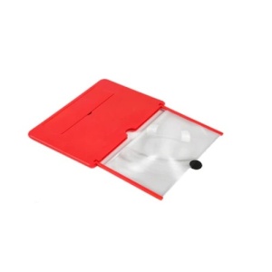 Amplificator imagine FOXMAG24 cu efect 3D, 12 inch, suport telefon, plastic, rosu - Img 3