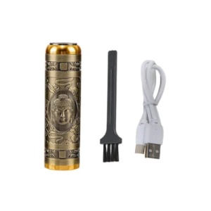 Aparat de ras, FOXMAG24, de dimensiuni reduse, portabil, cu lame oscilante, incaracare USB, auriu - Img 3