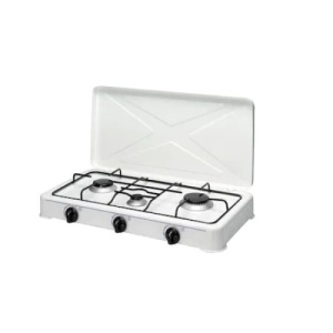 Aragaz cu 3 Ochi FOXMAG24, Tip Plita, Cu Capac, Tabla Emailata, Robinet de Gaz cu Siguranta, 2300W/1600W/900w, Consum 0,380 kg/h, 30 mbar, Alb - Img 2
