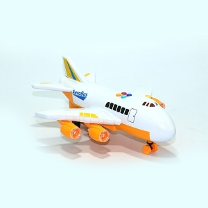 Avion de jucarie, cu telecomanda, sunete si lumini, functioneaza cu baterii, din ABS, alb - Img 3