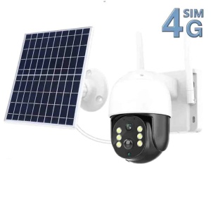 Camera de supraveghere, cu panou solar, conexiune 4G, vedere nocturna, senzor de miscare, acumulatori inclusi, dispune si de cititor de card, alb - Img 2