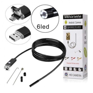 Camera Endoscopica de Inspectie 2 In 1 Android PC Micro USB Camera HD 6 Led Cu Functie OTG si UVC 8.0mm 10Mt - Img 1
