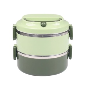 Caserola din otel inoxidabil, cu 2 compartimente pentru separarea mancarii, capacitate totala 1, 4L, verde - Img 4