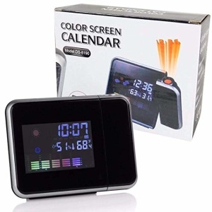 Ceas cu Proiectie, cu Alarma si Statie Meteo HL-8190, Negru-Argintiu - Img 2