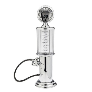 Dozator FOXMAG24 pentru bauturi alcoolice, capacitate 0,8L, cu 2 furtunuri, baza din aluminiu, argintiu - Img 1
