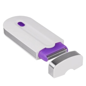 Epilator portabil, pentru fata si corp, incarcare USB, cu acumulator, alb/mov - Img 2