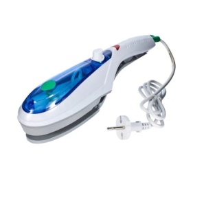 Fier de calcat vertical cu aburi, portabil cu design ergonomic, 800W- Tobi Travel Steamer, Alb/Albastru - Img 1