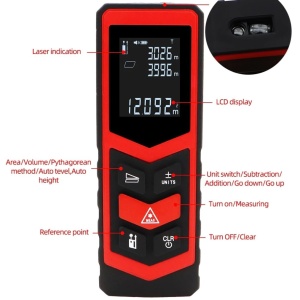 Instrument de masurare a distantei, cu laser, interval de masurare 0,05-80m, precizie de masurare ±1,5mm, negru - Img 4