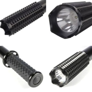 Lanterna tip baston, cu electrosoc, din aluminiu, lungime 35cm, puterea electrosocului 10.000Kw, se alimenteaza cu 2 acumulatori, negru - Img 4