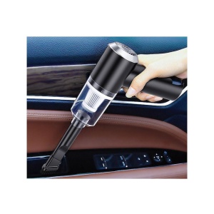 Mini aspirator auto portabil, reincarcabil, filtru HEPA, functie de suflare si aspirare, acumulator durabil, cu accesoriu pentru spatii inguste, negru - Img 6