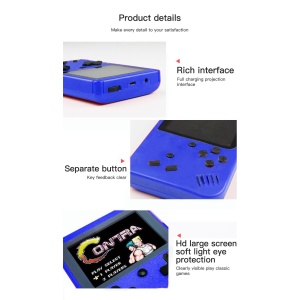 Mini consola portabila Rantime, 400 jocuri, 2 jucatori, Albastru - Img 4
