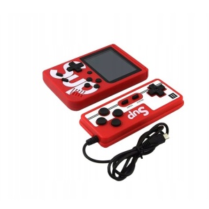 Mini consola retro portabila cu Pad, 400 de jocuri diferite, 2 Jucatori, baterie reincarcabila, culoare Rosu - Img 1