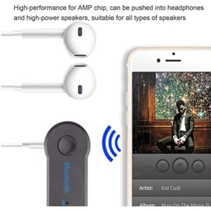 Mini receptor bluetooth, compatibil cu iPhone si Android, Mod Sleep, Jack 3.5 mm Stereo, functie Handsfree, negru - Img 2