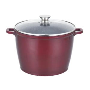 Oala tip tuci FOXMAG24, cu capac, din aluminiu, invelis ceramica marmorata, 7.15 l - Img 1
