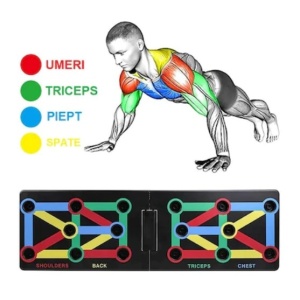 Placa pentru flotari cu manere FOXMAG24, piept, umeri, spate, triceps, multicolora - Img 2