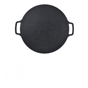 Plita gratar pentru gatit, cu suprafata neaderenta, rotunda, diametru 30 cm, negru/gri - Img 2