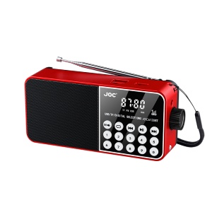 Radio portabil, bluetooth, AM/FM/SW, afisaj digital LED, suport card TF, USB, mufa pentru casti de 3, 5 mm, buton multifunctional, rosu/negru - Img 2