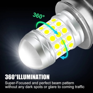 Set 2 becuri auto H4, putere 120W, cu doua faze, cu lupa, 42 SMD, temperatura culoare 6000K, flux luminos 10000LM, alb - Img 4