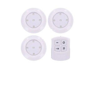 Set 3 corpuri de iluminat FOXMAG24 cu telecomanda, led, alb - Img 1