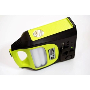 Sistem de iluminat solar, cu radio si bluetooth, tensiune maxima 9V, USB 5V, negru/verde - Img 3