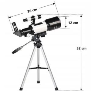 Telescop astronomic, cu obiectiv Barlow, maneta de control, adaptor smartphone, trepied de sustinere, marire 18X la 180X, negru/argintiu - Img 4