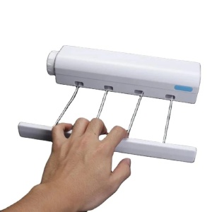 Uscator de rufe retractabil, cu 4 sarme si carlige, lungime maxima 3, 2 metri, alb - Img 2