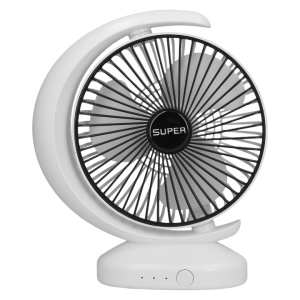 Ventilator de birou, portabil cu alimentare USB, functionare silentioasa, ajustare flexibila, cu 3 viteze, din ABS, alb - Img 6