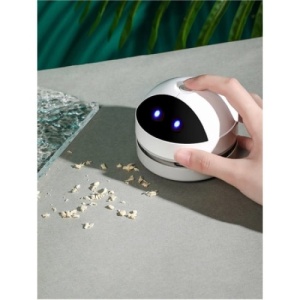 Aspirator robot pentru birou, cu functii multiple, cu recipient de praf detasabil si lavabil, reincarcabil, alb/negru - Img 2