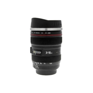 Cana termos FOXMAG24 neagra in forma de obiectiv, produs multifunctional, 400 ml - Img 1