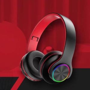 Casti fara fir, conexiune Bluetooth, cu lumini multicolore, pliabile, universale pentru telefoane mobile, negru - Img 3