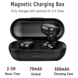Casti FOXMAG24, blutooth 5.0 cu anulare a zgomotului, touch control, rezistent la transpiratie, HiFi 3D stereo sunet, microfon, negru - Img 3