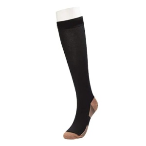Ciorapi compresivi FOXMAG24, imbunatateste circulatia sanguina, energizeaza gambele si talpile, tesatura cu insertie de cupru, marime L/XL, negru - Img 1