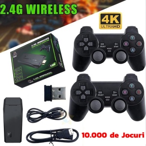 Consola Retro Zenino Tip Stick - 10.000 de Jocuri Video, Compatibila cu 9 Emulatoare, 2xControler Wireless, 4K, USB 2.4 GHz, 32GB, Negru - Img 3