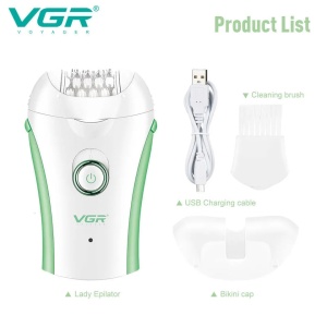 Epilator electric, pentru femei, epilare fata, corp, picioare, subrat, bikini, lavabil, reincarcabil, autonomie 90 min, alb - Img 2
