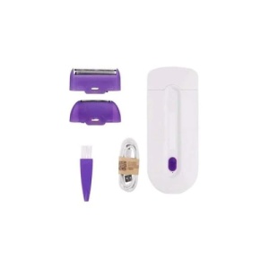 Epilator portabil, pentru fata si corp, incarcare USB, cu acumulator, alb/mov - Img 3