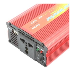 Invertor tensiune auto FOXMAG24 12V-220V, 1000 W, putere continua 665 W, rosu - Img 2