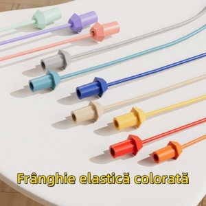 Joc de descalcit pentru copii, cu 3 niveluri de dificultate, franghii colorate, dezvolta atentia si concentrarea, din plastic, negru/multicolor - Img 3