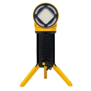 Lanterna tip proiector, cu trepied si maner, 5 moduri de iluminare, din ABS, cap rotativ, incarcare USB, inaltime 39cm, galben/negru - Img 2