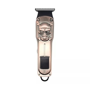 Masina de tuns, FOXMAG24, afisaj LED, incarcare USB, cu 5 capete interschimbabile, cu lame din otel inoxidabil, impermeabila, auriu - Img 1