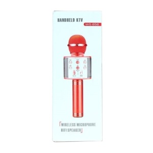 Microfon karaoke, Wireless, Bluetooth, Boxa incorporata, 2600 mAh, Auriu rose/Argintiu - Img 1