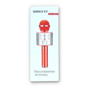 Microfon karaoke, Wireless, Bluetooth, Boxa incorporata, 2600 mAh, Auriu rose/Argintiu - Img 3