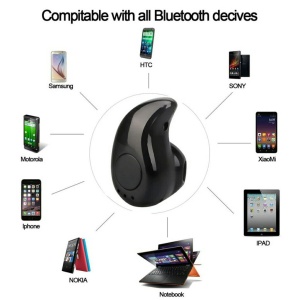 Mini casca Bluetooth 10m invizibila Handsfree Negru A2DP - Img 3