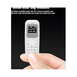 Mini telefon Dual SIM deblocat, ecran de 0, 66 inchi, conexiune Bluetooth, player de muzica, card nano SIM dual, alb - Img 4