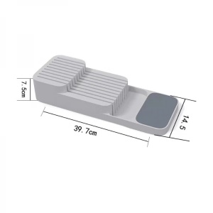 Organizator / suport pentru cutite, cu 2 nivele, pentru 18 cutite, design modern, nu ocupa mult spatiu, gri - Img 3